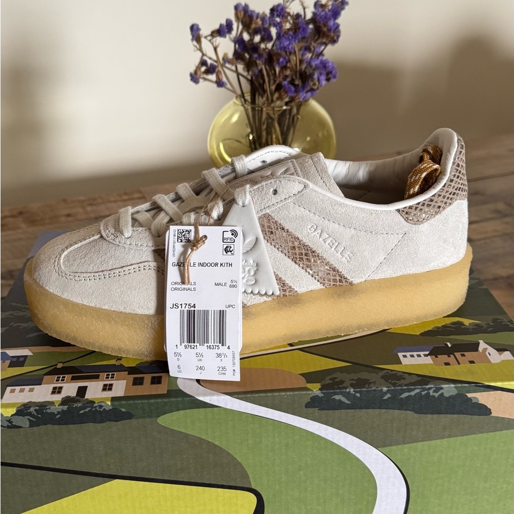 Adidas Gazelle Indoor Sneakers - Beige and Metallic